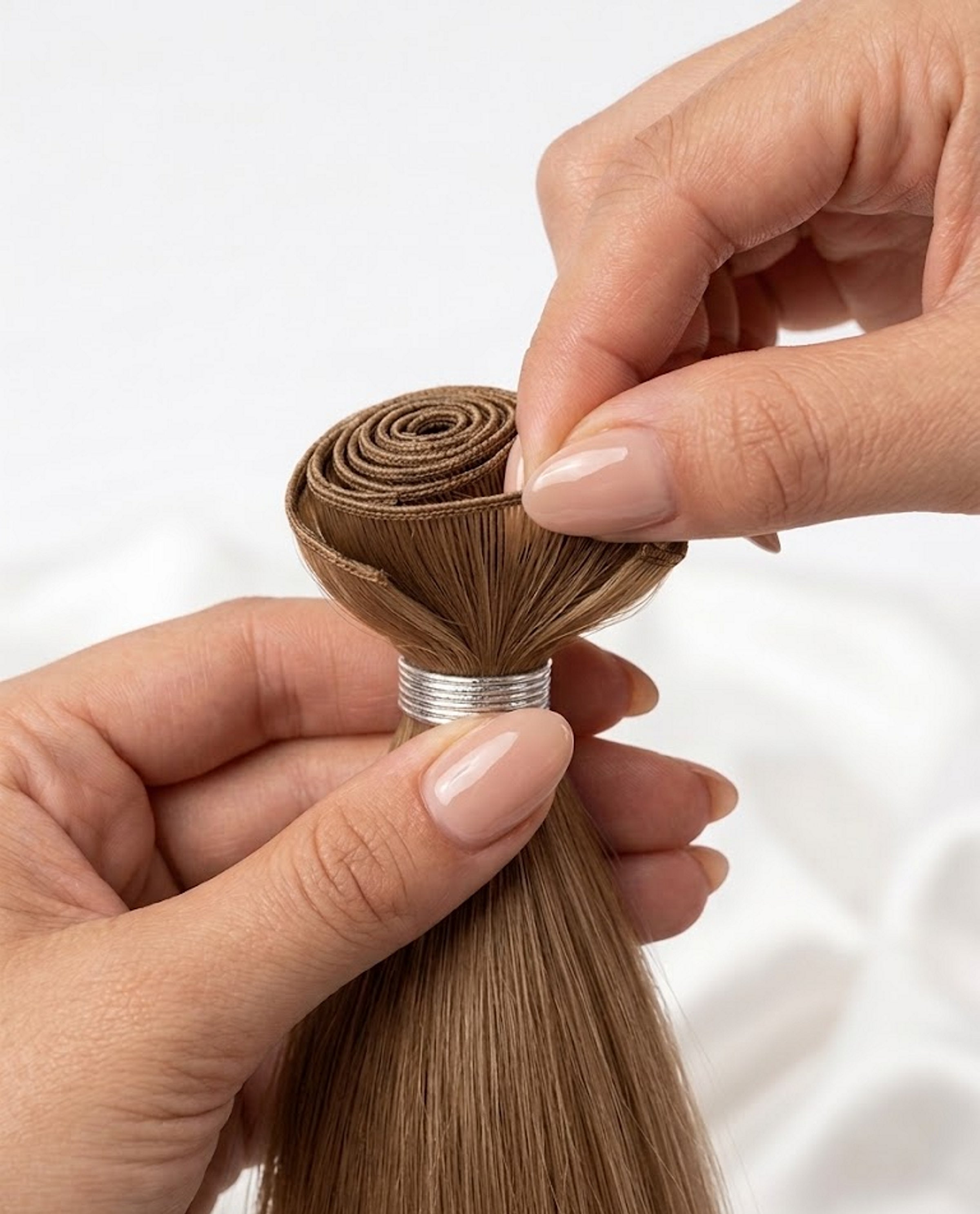 Hailie Hair's luxury 1mm Genius Weft Hair Extensions. Hair Extension Specialist Melbourne.