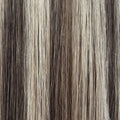 Hailie Hair Lilou shade dark brown ash blonde genius weft hair extension swatch